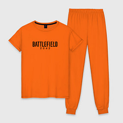 Пижама хлопковая женская BATTLEFIELD 2042 Батлфилд, цвет: оранжевый