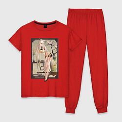 Пижама хлопковая женская Нин Гуан из Геншин импакт, цвет: красный