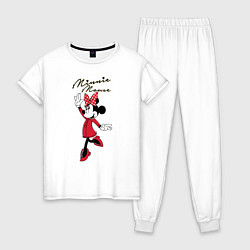 Пижама хлопковая женская Минни Маус, цвет: белый