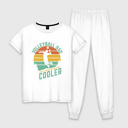 Пижама хлопковая женская Volleyball Dad, цвет: белый