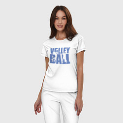 Пижама хлопковая женская Volley Ball, цвет: белый — фото 2
