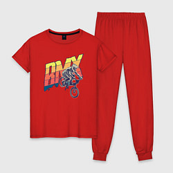 Пижама хлопковая женская BMX, цвет: красный