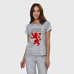 Пижама хлопковая женская Logo and quotes Lannister, цвет: меланж — фото 2