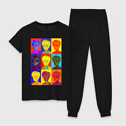 Пижама хлопковая женская Andy Warhol Энди Уорхол, цвет: черный