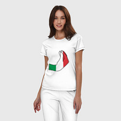 Пижама хлопковая женская Италия, цвет: белый — фото 2