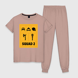 Пижама хлопковая женская Squad 2, цвет: пыльно-розовый