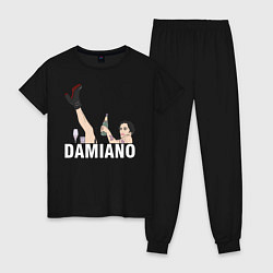 Пижама хлопковая женская Damiano Maneskin, цвет: черный