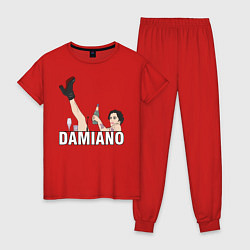 Пижама хлопковая женская Damiano Maneskin, цвет: красный