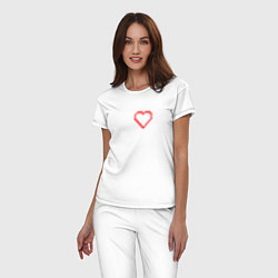 Пижама хлопковая женская Пустое Сердце, цвет: белый — фото 2