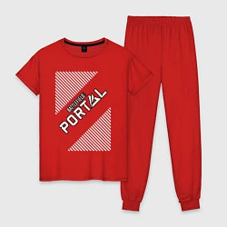 Пижама хлопковая женская Battlefield Portal - Stripes, цвет: красный