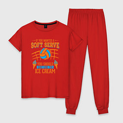 Пижама хлопковая женская Volley - Soft Serve, цвет: красный