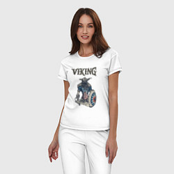 Пижама хлопковая женская Викинг Viking Воин Z, цвет: белый — фото 2