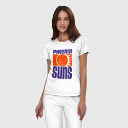 Пижама хлопковая женская Phoenix Suns, цвет: белый — фото 2