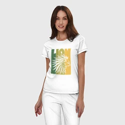 Пижама хлопковая женская Jamaica Lion, цвет: белый — фото 2