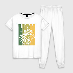Пижама хлопковая женская Jamaica Lion, цвет: белый