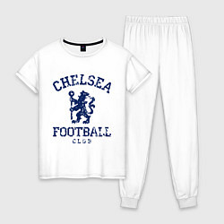 Пижама хлопковая женская Chelsea FC: Lion цвета белый — фото 1