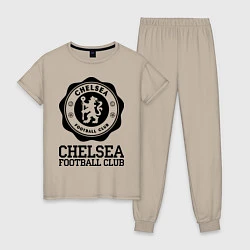 Пижама хлопковая женская Chelsea FC: Emblem, цвет: миндальный