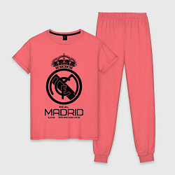 Пижама хлопковая женская Real Madrid, цвет: коралловый