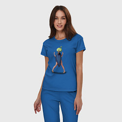 Пижама хлопковая женская Суйка доктор Стоун, цвет: синий — фото 2