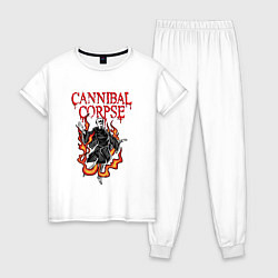 Пижама хлопковая женская Cannibal Corpse Труп Каннибала Z, цвет: белый