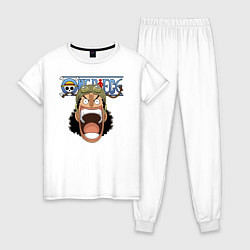 Пижама хлопковая женская Усопп One Piece Большой куш, цвет: белый
