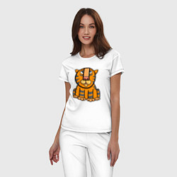 Пижама хлопковая женская Funny Tiger, цвет: белый — фото 2