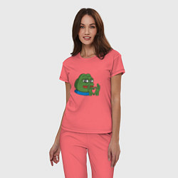 Пижама хлопковая женская Pepe love пепе лов, цвет: коралловый — фото 2