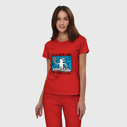 Пижама хлопковая женская Wu-Forever, цвет: красный — фото 2
