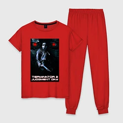Пижама хлопковая женская Terminator JD, цвет: красный