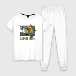 Пижама хлопковая женская Elden Ring Pot Горшок, цвет: белый