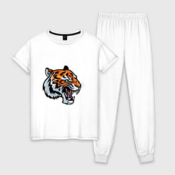 Пижама хлопковая женская Face Tiger, цвет: белый