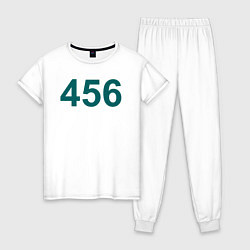 Пижама хлопковая женская Игрок 456, цвет: белый