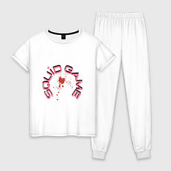 Пижама хлопковая женская Squid Game Boom, цвет: белый
