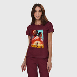 Пижама хлопковая женская FAR CRY 6 ФАР КРАЙ 6 ПОСТЕР, цвет: меланж-бордовый — фото 2
