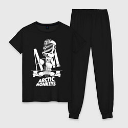 Пижама хлопковая женская Arctic Monkeys, рок цвета черный — фото 1