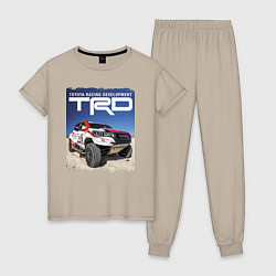 Пижама хлопковая женская Toyota Racing Development, desert, цвет: миндальный