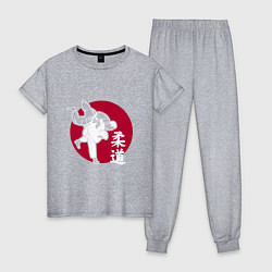 Пижама хлопковая женская Japan Judo, цвет: меланж