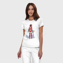 Пижама хлопковая женская Christmas Girl, цвет: белый — фото 2