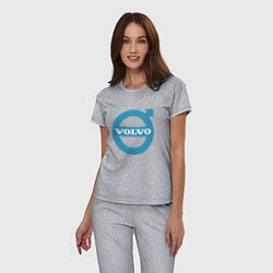 Пижама хлопковая женская Volvo логотип, цвет: меланж — фото 2