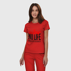 Пижама хлопковая женская No boxing No Life, цвет: красный — фото 2