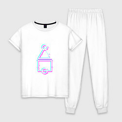 Пижама хлопковая женская Neon Game, цвет: белый