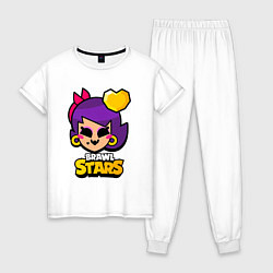 Пижама хлопковая женская LOLA LOVE BRAWL STARS, цвет: белый