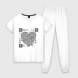 Пижама хлопковая женская QR Love, цвет: белый