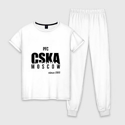 Пижама хлопковая женская CSKA since 1911, цвет: белый
