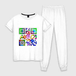 Пижама хлопковая женская Color QR, цвет: белый