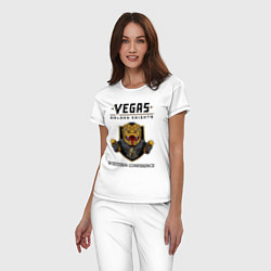 Пижама хлопковая женская Vegas Golden Knights Вегас Золотые Рыцари, цвет: белый — фото 2