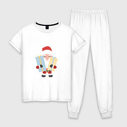 Пижама хлопковая женская Подарки от дедушки, цвет: белый