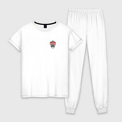 Пижама хлопковая женская ФК ХИМКИ большой логотип на спине, цвет: белый