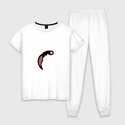 Пижама хлопковая женская Граффити карамбит, цвет: белый