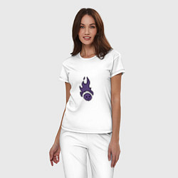Пижама хлопковая женская Граффити поджаренный, цвет: белый — фото 2